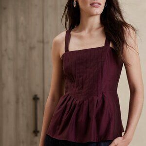Banana Republic Pleated Camisole, Dark Cherry / Wine, Size 2
